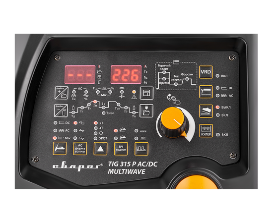 Сварочный инвертор Сварог PRO TIG 315 P AC/DC MULTIWAVE (E202), изображение 4 от магазина Вимкор Сварочный инвертор Сварог PRO TIG 315 P AC/DC MULTIWAVE (E202), изображение 4