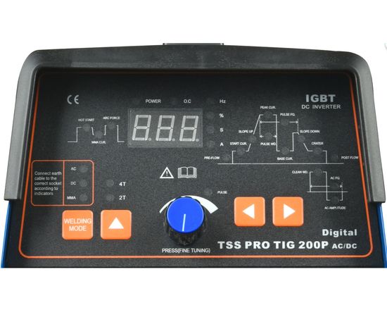 Сварочный аппарат ТСС PRO TIG/MMA 200P AC/DC Digital (арт. 30078), изображение 5 от магазина Вимкор Сварочный аппарат ТСС PRO TIG/MMA 200P AC/DC Digital (арт. 30078), изображение 5