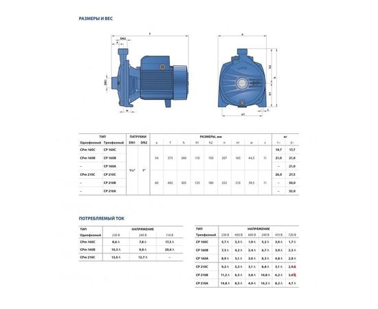 Насос Pedrollo CP 160A (44CT26AA), изображение 9