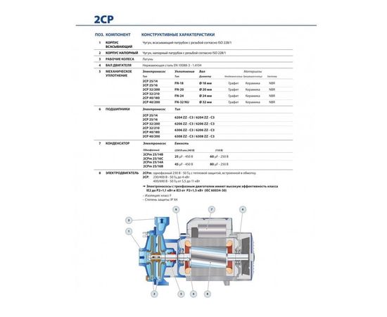 Насос Pedrollo 2CP 25/ 16A (452CT2614AA), изображение 9