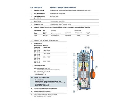 Насос Pedrollo UPm 2/ 6-GE (48SP2130A1), изображение 3