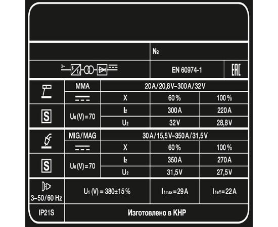 Сварочный полуавтомат FoxWeld UNO MIG 350 DOUBLE PULSE (7182), изображение 8