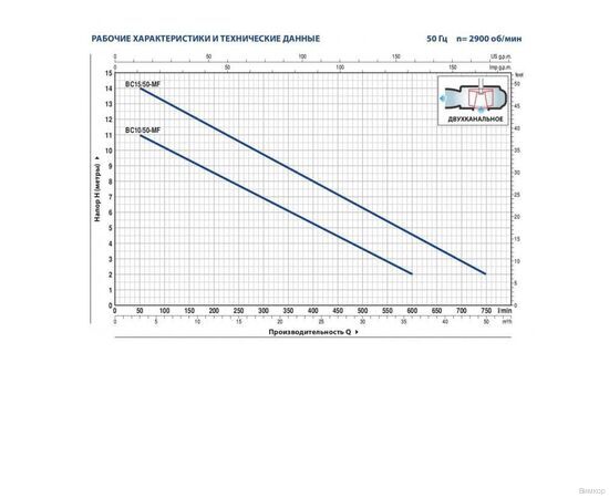 Насос Pedrollo BCm 10/50-MF (48SGM85A0A1U), изображение 2