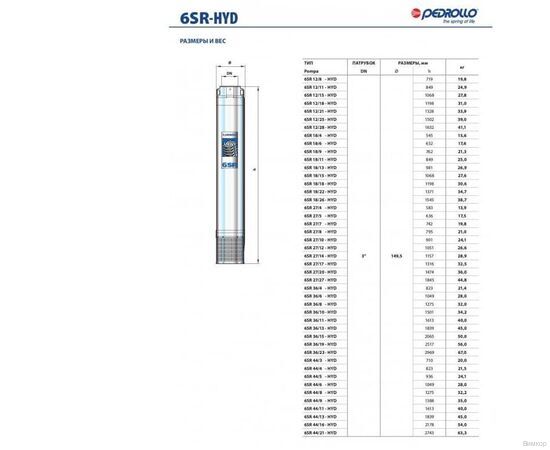 Насос Pedrollo 6SR 12/21 - HYD (49I6A1221A1), изображение 4