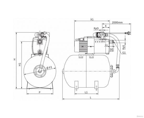 Насосная станция Wilo HiMulti 3 H 100/2-45 (2549358), изображение 4