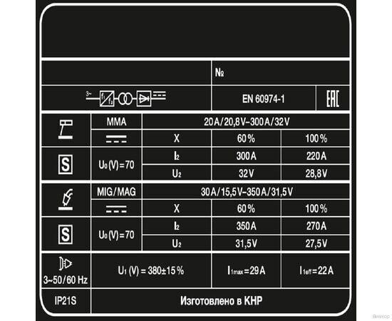 Сварочный полуавтомат FoxWeld UNO MIG 350 DOUBLE PULSE (7182), изображение 8