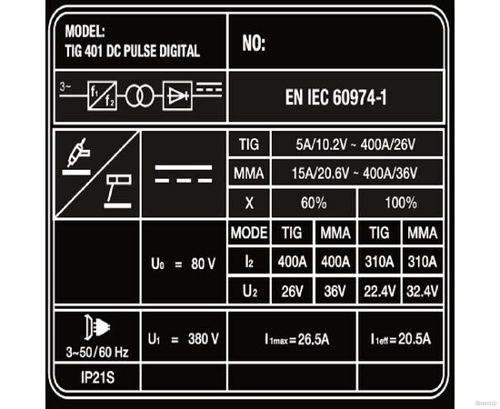 Сварочный аппарат FoxWeld SAGGIO TIG 401 DC Pulse Digital (8037), изображение 8